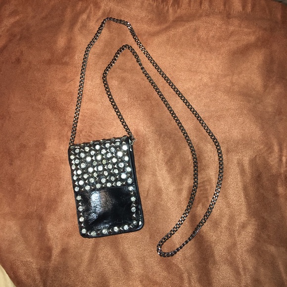 Vintage Small crossbody/belt bag/waist bag with studs and bling! - Picture 8 of 14